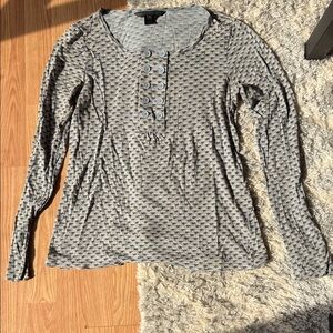 Marc Jacobs Blue and Gray Long Sleeve Top